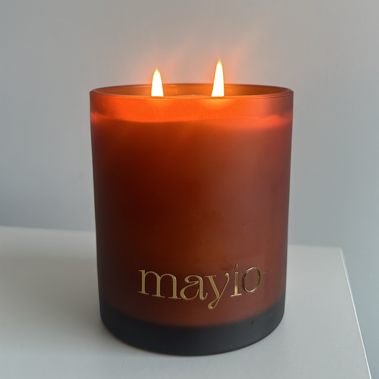 Amber glass 400g - 2 wick candle (Choose your scent)