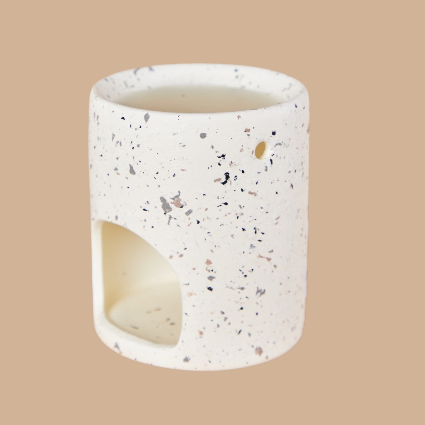 Terrazzo ceramic wax melt burner - White