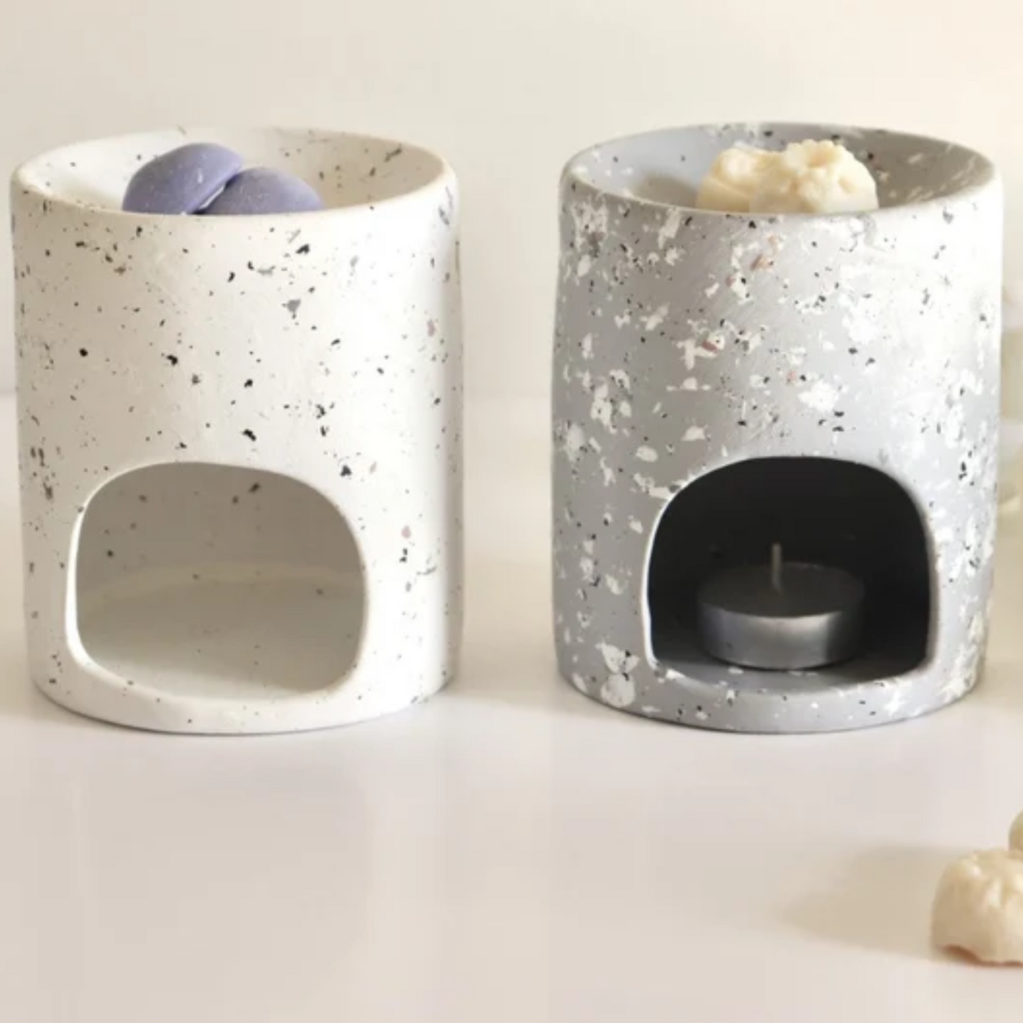 Terrazzo ceramic wax melt burner - Grey