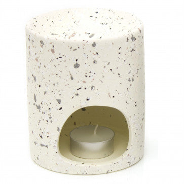 Terrazzo ceramic wax melt burner - White